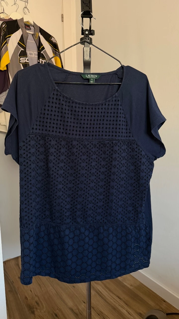 Blusa Lauren Ralph Lauren azul marino talla XL